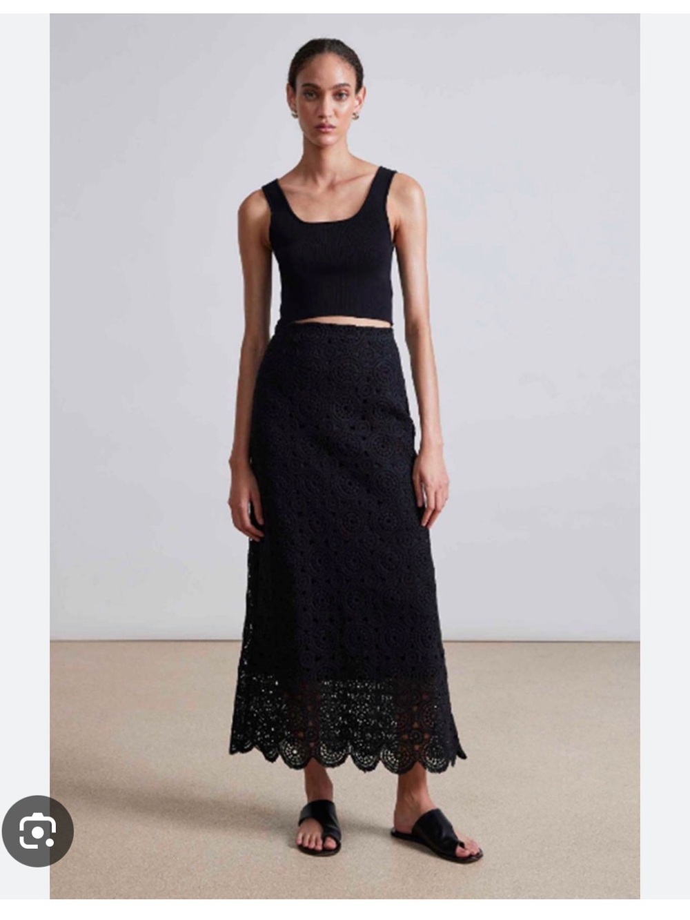 Apiece Apart Lillja crochet Black Maxi Skirt